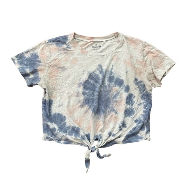 Hollister Small T-Shirt Set of 2 Cropped Tees Top Tie Front TieDye - Picture 7 of 10